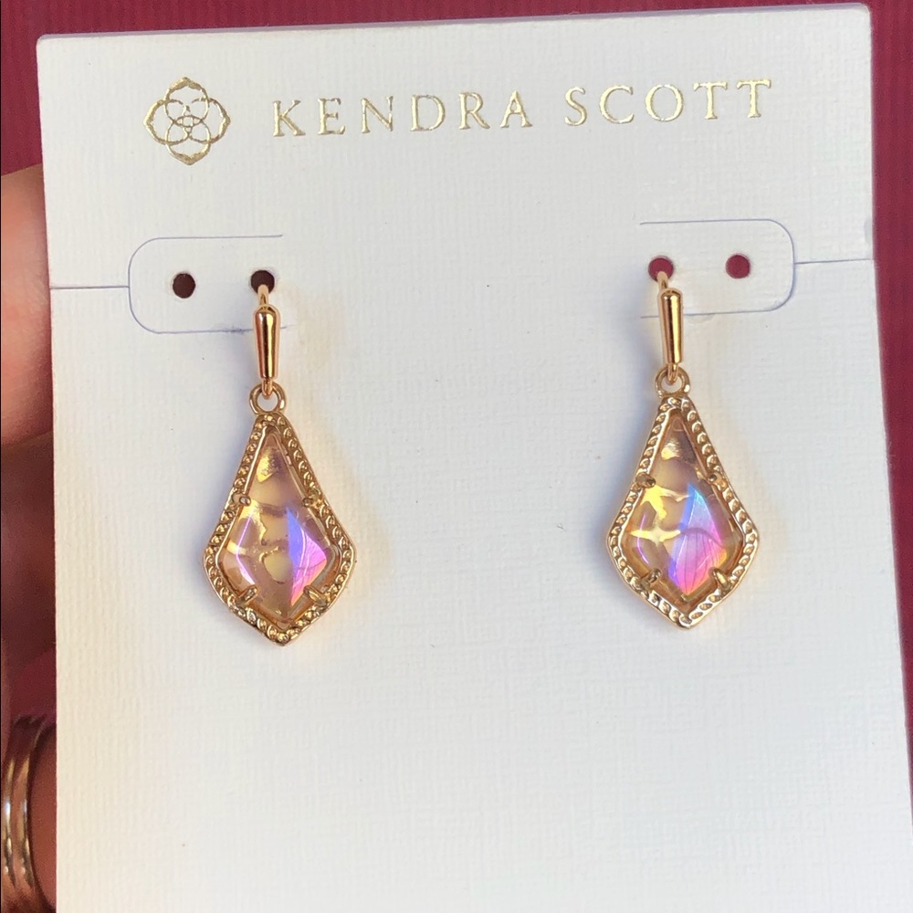 Iridescent Peach Earrings
